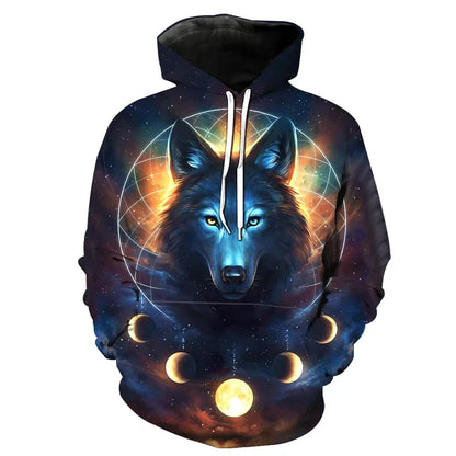 Ferocious Wolf Head Anime Sweatshirt 3D Printed Hoodies Men/Women Fashion Clothing Harajuku Kids Men's Coat