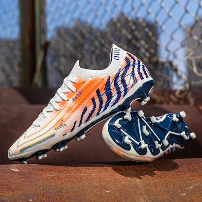 Nouvelles chaussures de football AG FG pour hommes, tige en PU flexible, crampons en caoutchouc résistant, pour adultes, pour les compétitions de football en extérieur.