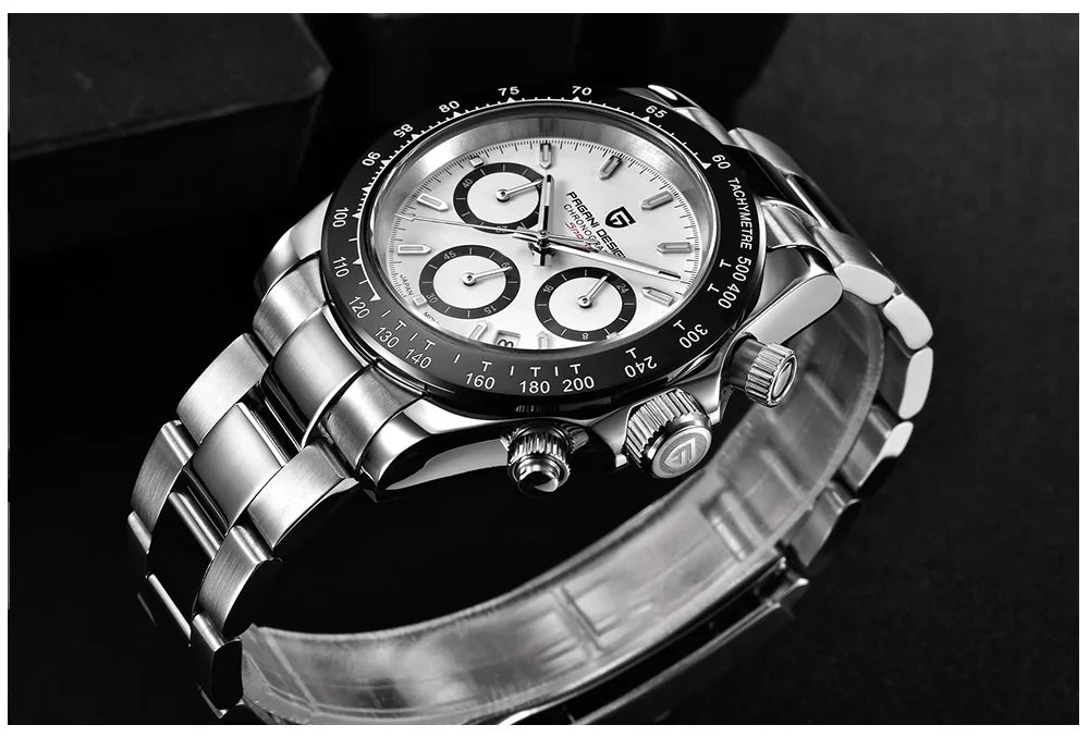 Orologio cronografo da uomo PAGANI DESIGN – Orologio da polso al quarzo di lusso, luminescente e impermeabile.