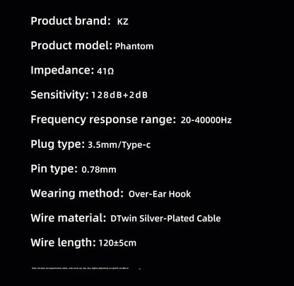 KZ Phantom HIFI In-Ear Gaming Earphone 4-Speed Custom Tuning Switch DSP Game Sound Card For PC Wired Headphones Gifts